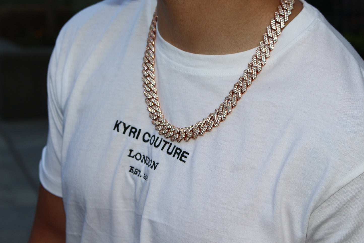 White T-shirt with Black Embroidery